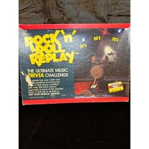 Rock “n” Roll Replay, vintage 1984 music trivia board game, complete w/ cassette